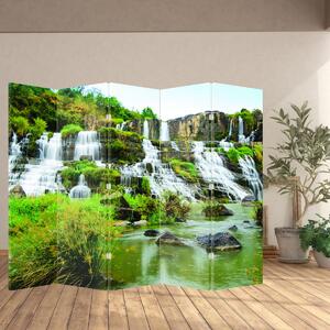 Paraván - Vodopády se zelení (210x170 cm)