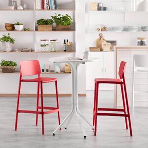 AJ Produkty Sestava Various + Rio, 1 stůl a 2 červené barové židle