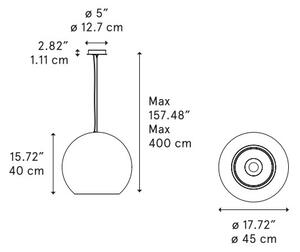 Diesel 52321 1100 Reglobe 45, závěsné svítidlo z recyklovaného materiálu, 1x25W E27, prům. 45cm