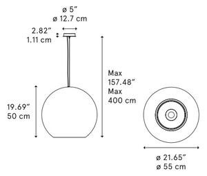 Diesel 52322 1100 Reglobe 55, závěsné svítidlo z recyklovaného materiálu, 1x25W E27, prům. 55cm