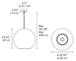 Diesel 52323 1100 Reglobe 65, závěsné svítidlo z recyklovaného materiálu, 1x25W E27, prům. 65cm