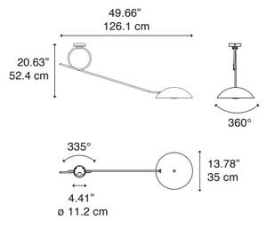 Diesel 51431 2000 Spring, stropní lampa s 126cm dlouhým ramenem , 1x25W E27