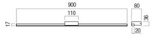 Redo 01-3273 Aston, koupelnové svítidlo nad zrcadlo LED 18W 3000/4000K, černá, délka 90cm, IP44