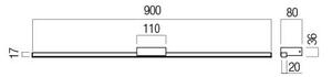 Redo 01-3271 Aston, koupelnové svítidlo nad zrcadlo LED 18W 3000/4000K, bílá, délka 90cm, IP44