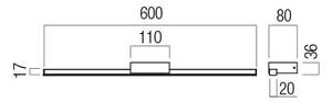 Redo 01-3269 Aston, koupelnové svítidlo nad zrcadlo LED 12W 3000/4000K, chrom, délka 60cm, IP44