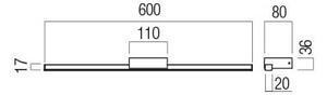 Redo 01-3268 Aston, koupelnové svítidlo nad zrcadlo LED 12W 3000/4000K, bílá, délka 60cm, IP44