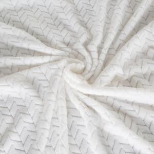 Krémová dekorační deka ze sametově hebké tkaniny Šířka: 70 cm | Délka: 160 cm
