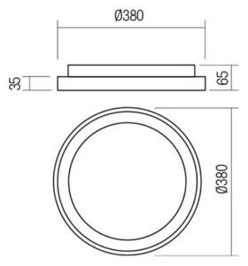 Redo 01-3902 Iconic, bílé stropní svítidlo LED 30W 3000/4000K, tříkrokové stmívání, průměr 38cm