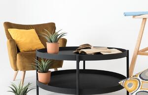 Nordic Design Černý konferenční stolek Nollan 80 cm s policí