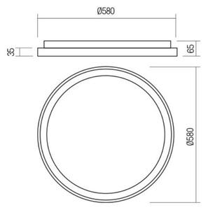 Redo 01-3908 Iconic, bílé stropní svítidlo LED 50W 3000/4000K, tříkrokové stmívání, průměr 58cm