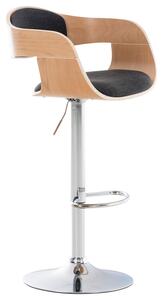 Barová židle King ~ látka, dřevo natur - Tmavě šedá