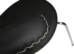 ​​​​​Dan-Form Černá kožená jídelní židle DAN-FORM Flair s chromovanou podnoží