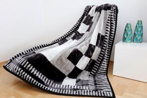 Šedá teplá deka s kostkovaným vzorem Šířka: 160 cm | Délka: 210 cm