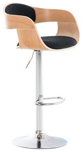 Barová židle King ~ látka, dřevo natur - Černá