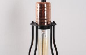 Nordic Design Černé kovové nástěnné světlo Industry Tall s mosaznými detaily