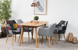 Scandi Patchwork látková jídelní židle Marte s područkami