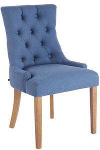 Jídelní židle Aberdeen ~ látka, dřevěné nohy antik světlé - Modrá