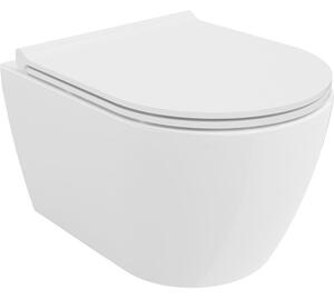 Mexen Carmen mísa WC Rimless Tornado s deskou pomalu padající slim, duroplast, bílá lesk - 30880500T