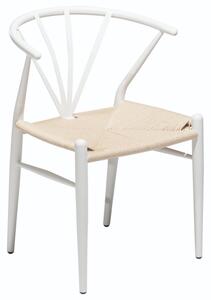 ​​​​​Dan-Form Bílá kovová jídelní židle DAN-FORM Delta s výpletem