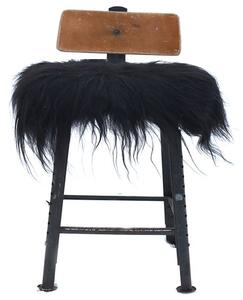 Skinnwille Home Collection Kožešina na židli Molly, černá, patchwork, 37x37 cm
