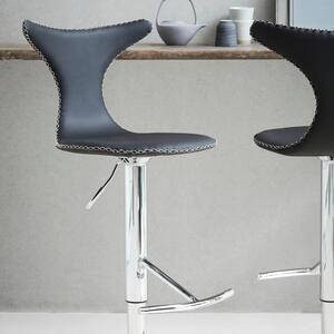 ​​​​​Dan-Form Černá kožená barová židle DAN-FORM Dolphin 53-80 cm