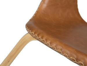 ​​​​​Dan-Form Hnědá kožená jídelní židle DAN-FORM Dolphin s dubovou podnoží