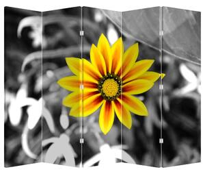 Paraván - Žlutá květina (210x170 cm)
