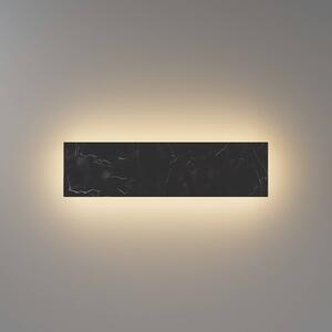 Maytoni LED nástěnné světlo BASIC TEXTURE, černá, šířka 30 cm, mramor,, Černá, Obývací pokoj / jídelna, Kámen, Moderní