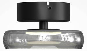 Maytoni LED stropní svítidlo FLOAT, šedá/černá, Ø 20 cm, sklo/kov, stmívatelný, Hliník / šedá / zinek, Obývací pokoj / jídelna, Sklo, Moderní