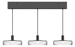 Maytoni LED závěsné světlo FLOAT, čirá/černá, 3 žárovky, 68 cm, sklo/kov, stmívatelný, Čirá / transparetní, Obývací pokoj / jídelna, Sklo, Moderní