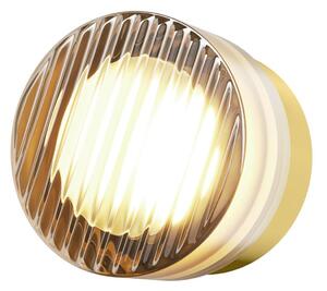 Maytoni LED nástěnné světlo OLO, mosaz/jantarová struktura, Ø 13 cm, Mosaz / zlato, Obývací pokoj / jídelna, Sklo, Moderní