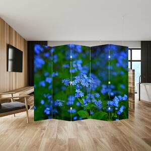 Paraván - Modré květiny (210x170 cm)