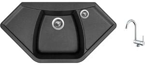 Set Sinks NAIKY 980 Metalblack + baterie Sinks MIX WINDOW W chrom