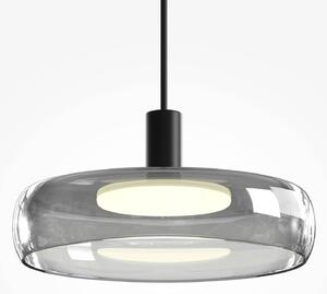 Maytoni LED závěsné světlo FLOAT, šedé/černé, Ø 20 cm, sklo/kov, stmívatelný, Hliník / šedá / zinek, Obývací pokoj / jídelna, Sklo, Moderní