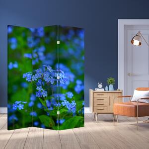 Paraván - Modré květiny (126x170 cm)