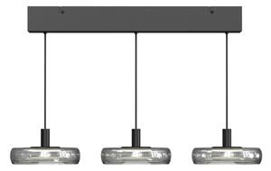 Maytoni LED závěsné světlo FLOAT, šedá/černá, 3 žárovky, 68 cm, sklo/kov, stmívatelný, Hliník / šedá / zinek, Obývací pokoj / jídelna, Sklo, Moderní