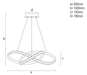 LED Stmívatelný lustr na lanku LED/85W/230V 3000-6500K + dálkové ovládání