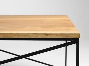 Nordic Design Přírodní masivní konferenční stolek Mountain s černou podnoží 140x80 cm
