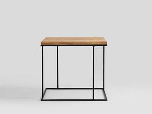 Nordic Design Přírodní masivní konferenční stolek Valter s černou podnoží 50x50 cm