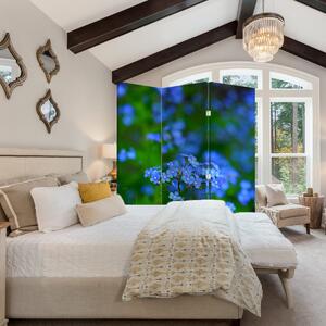 Paraván - Modré květiny (126x170 cm)