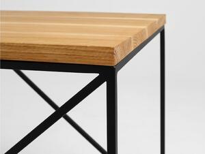 Nordic Design Přírodní konferenční stolek Mountain 50 cm s černou podnoží