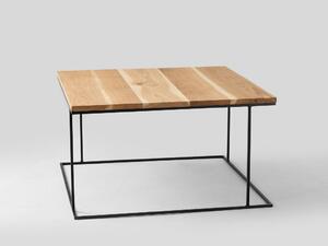 Nordic Design Přírodní masivní konferenční stolek Valter s černou podnoží 80x80 cm