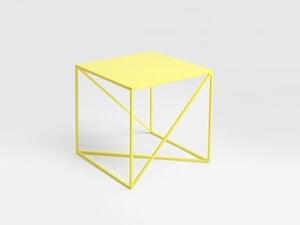 Nordic Design Žlutý kovový konferenční stolek Mountain 50x50 cm