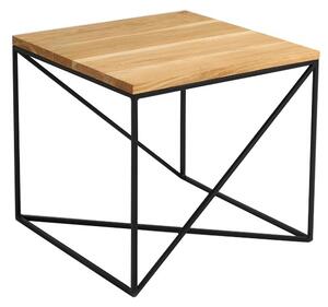 Nordic Design Přírodní konferenční stolek Mountain 50 cm s černou podnoží