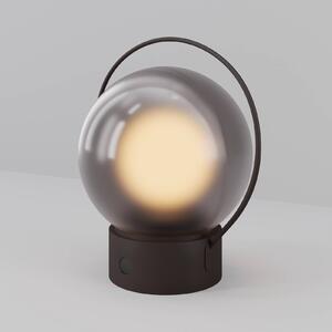 Maytoni LED stolní lampa Elyra na akumulátor, hnědá, výška 20 cm, IP54, s stmívačem, stmívatelný, Hnědá / rez, Obývací pokoj / jídelna, Sklo, Moderní, Koule