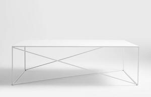 Nordic Design Bílý kovový konferenční stolek Mountain 140 x 80 cm