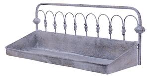 Béžová antik nástěnná kovová police - 55*18*21 cm - Clayre & Eef