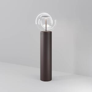 Maytoni LED osvětlení cesty Velora, hnědé, výška 60 cm, kov/sklo, IP65, Hnědá / rez, kov, Moderní, Koule