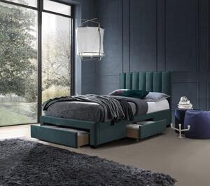 Halmar Čalouněná postel GRACE 120x200 tmavě zelená velvet