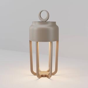 Maytoni LED stolní lampa na baterie Vetra, béžová, výška 22 cm, kov, IP54, stmívatelné, stmívatelný, Krémová / jantar, Obývací pokoj / jídelna, kov, Moderní